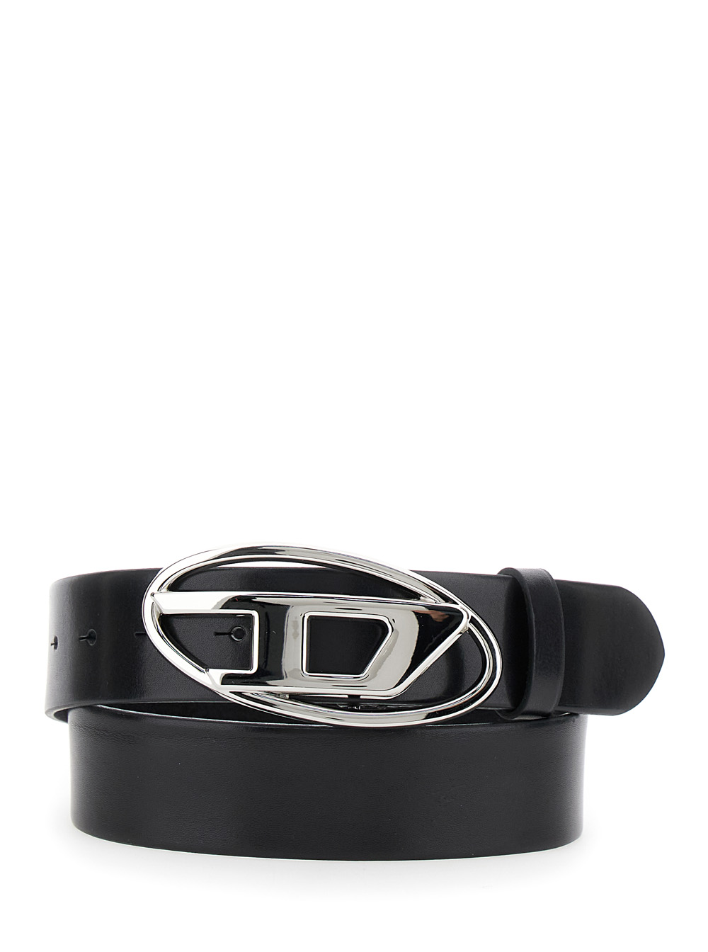 Diesel Women's Black 1Dr Belt With Logo Buckle In Leather For Pmu