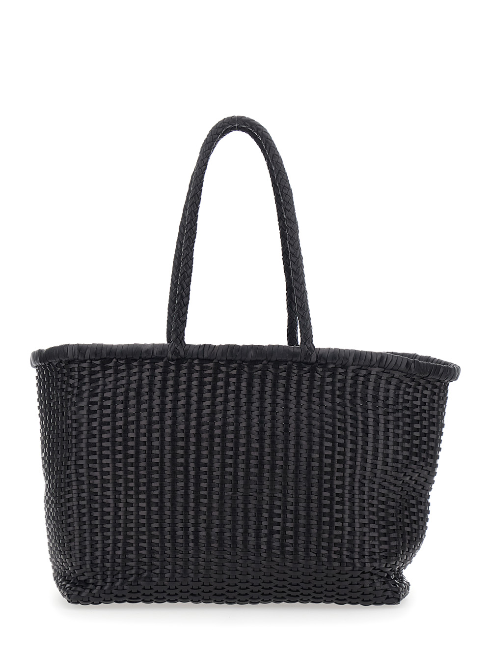 Dragon Diffusion Handbag with Two Top Handles and Black Leather Intreccio Design for Women Hand Bags – Women