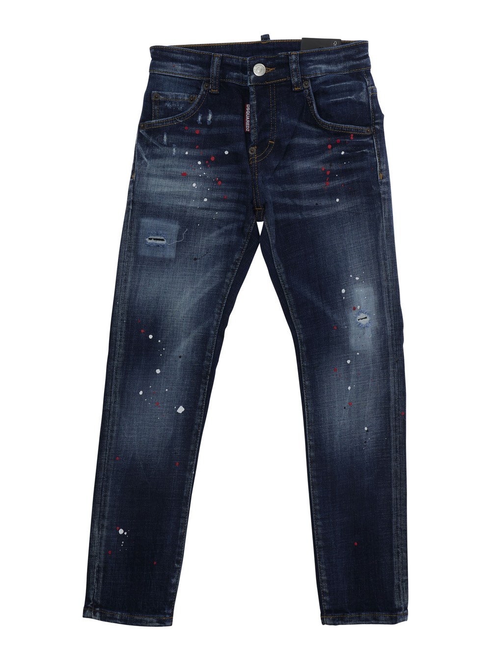 Dsquared2 Kids Blu E Jeans With Five-Pocket Design And Logo Patch On The Back In Cotton For Kids Elastane Trousers - Kids