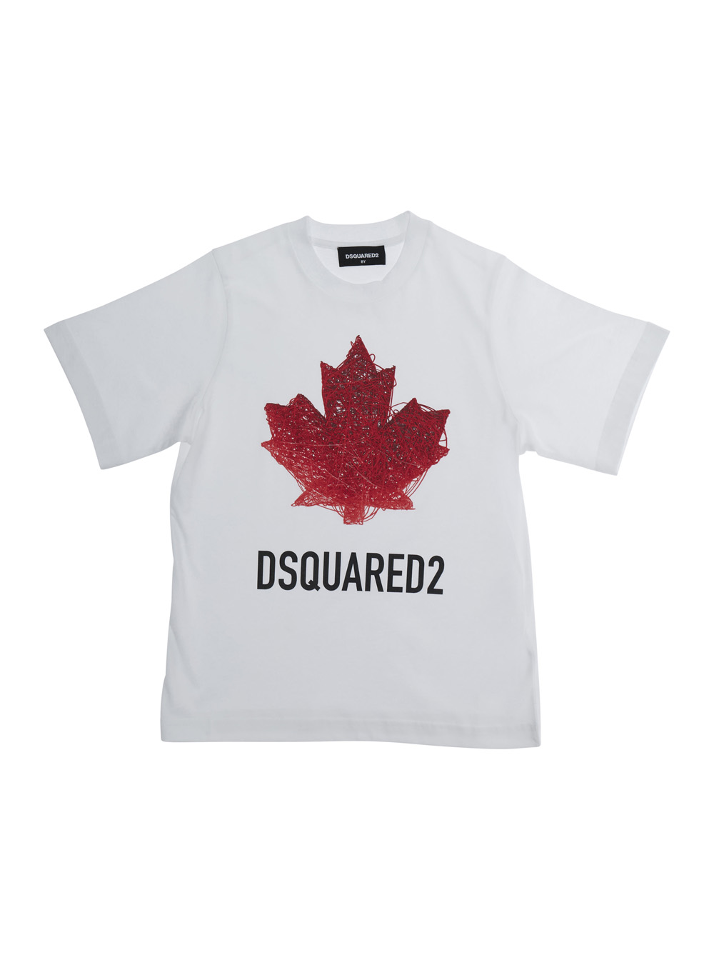 Dsquared2 Kids White Crew Neck T-Shirt With Logo Lettering On The Front In Cotton For Kids Tshirts And Polo Shirts - Kids