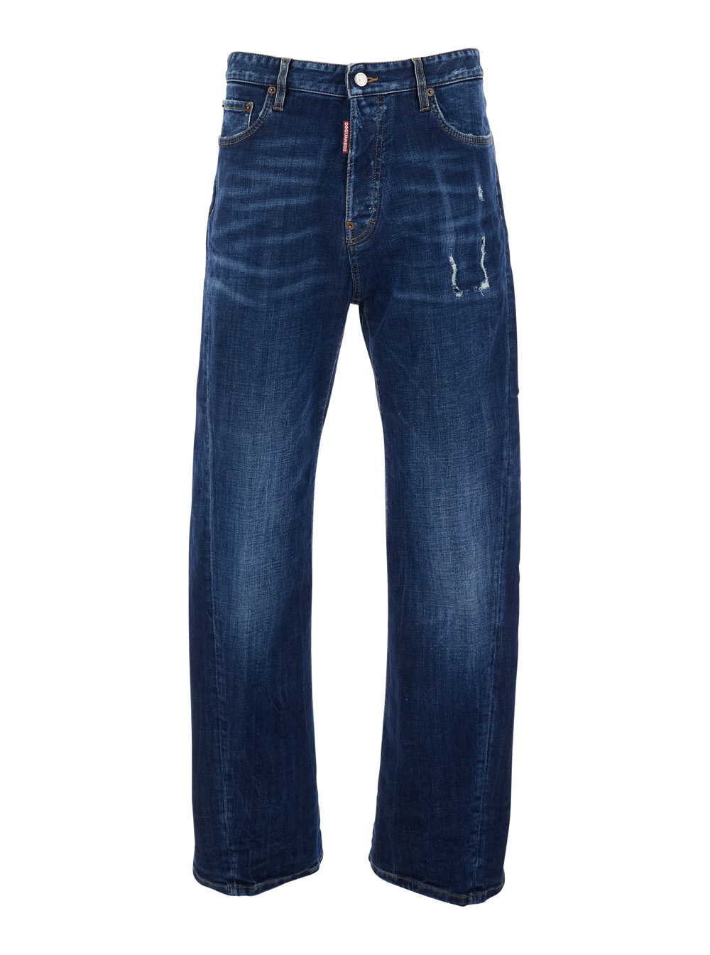 Dsquared2 Men's Blu Five-Pocket Design Faded E Denim Jeans For Cotton