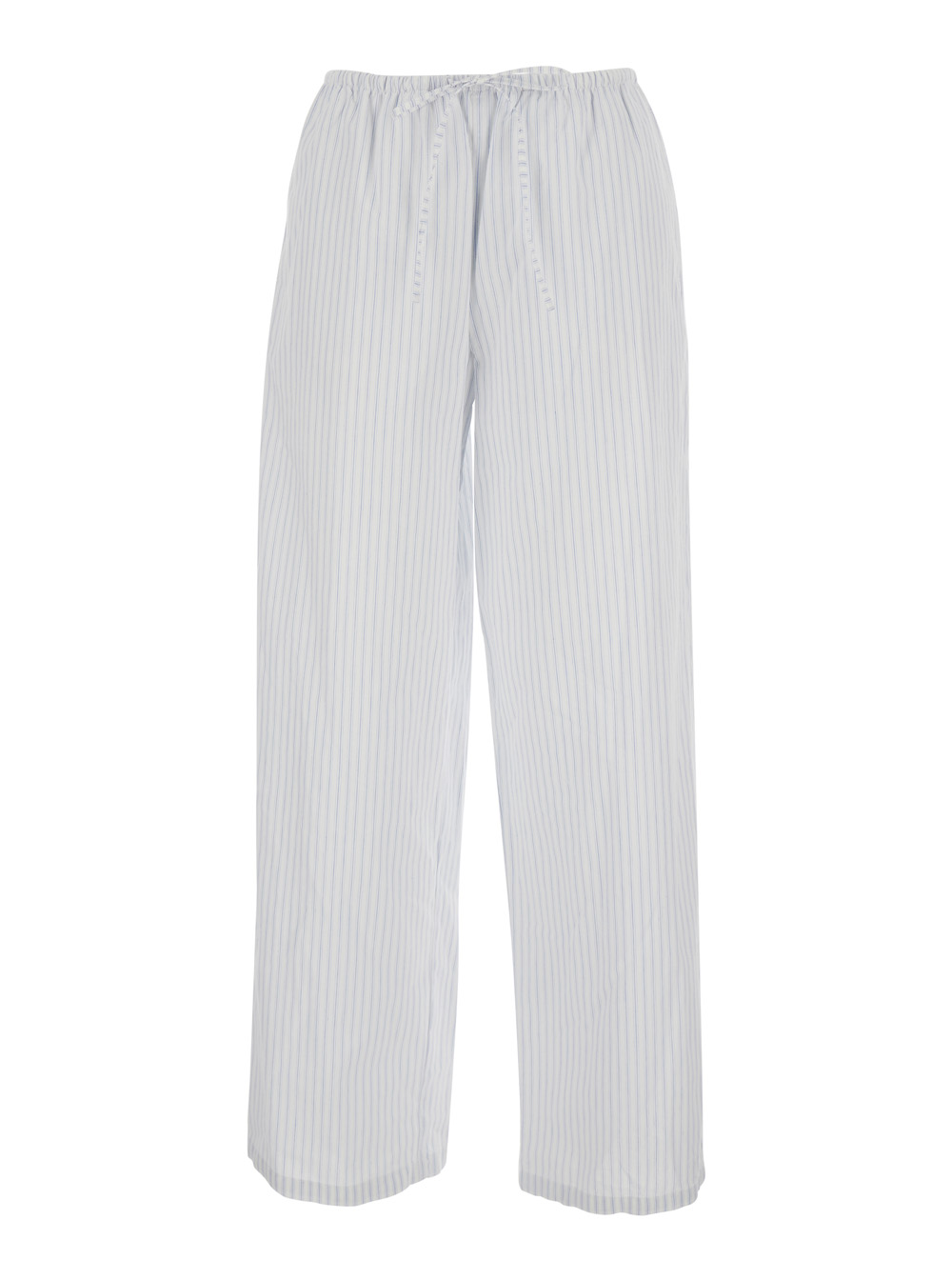 Dunst Women's Blu White Pajama String Pants With E Stripes Cotton Trousers