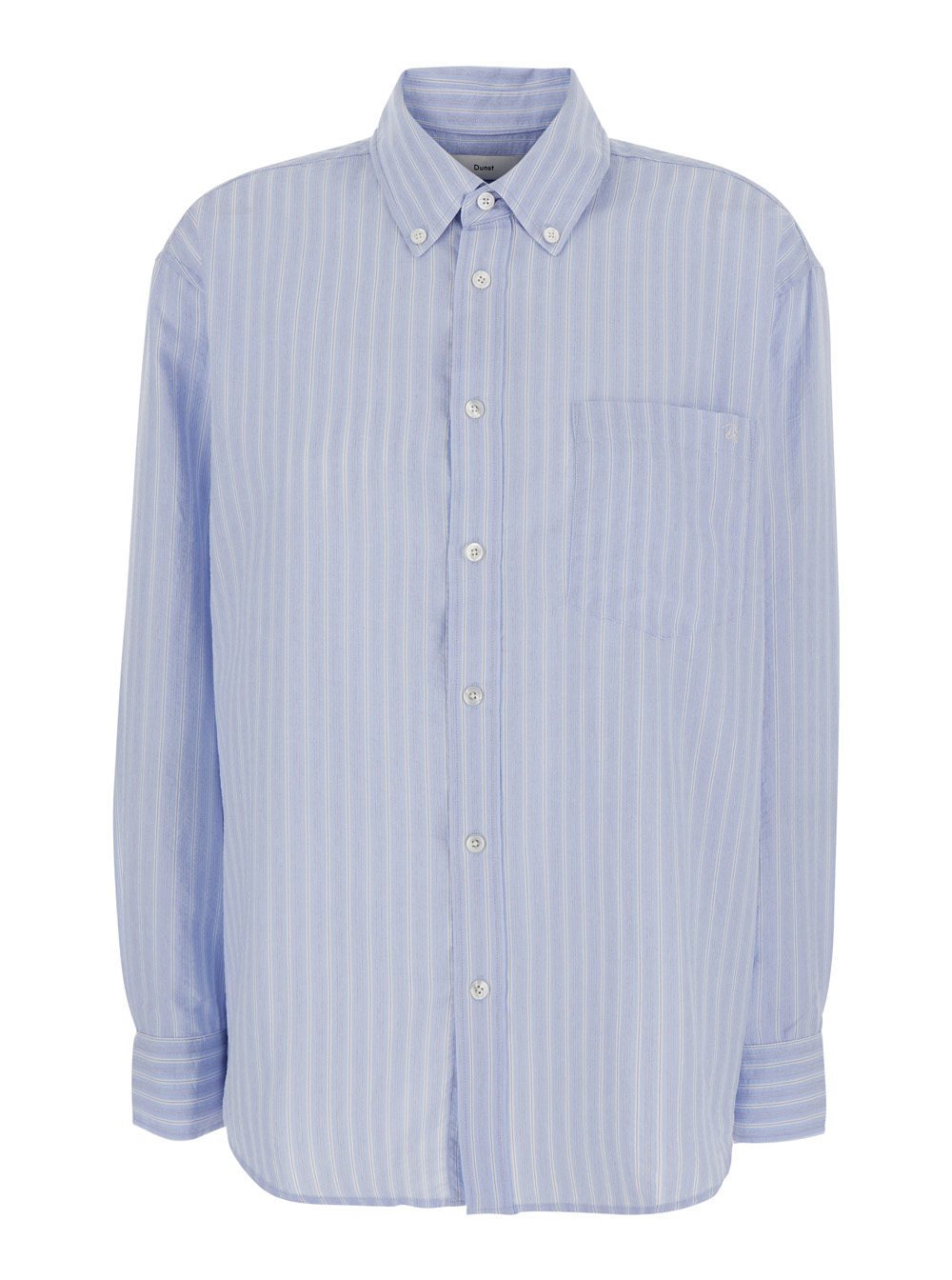 Dunst Women's Blu Unisex Classic Striped Bd Overshirt E - Oversized Shirt With Collar And Long Sleeves Cotton Nylon Blend Blouses