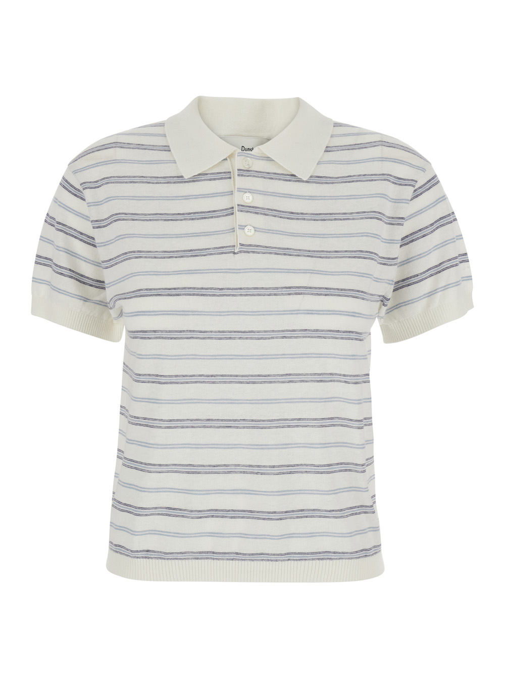 Dunst Women's Blu Polo Unisex Linen Striped E With And Cotton Stripes For Men Tshirts Shirts