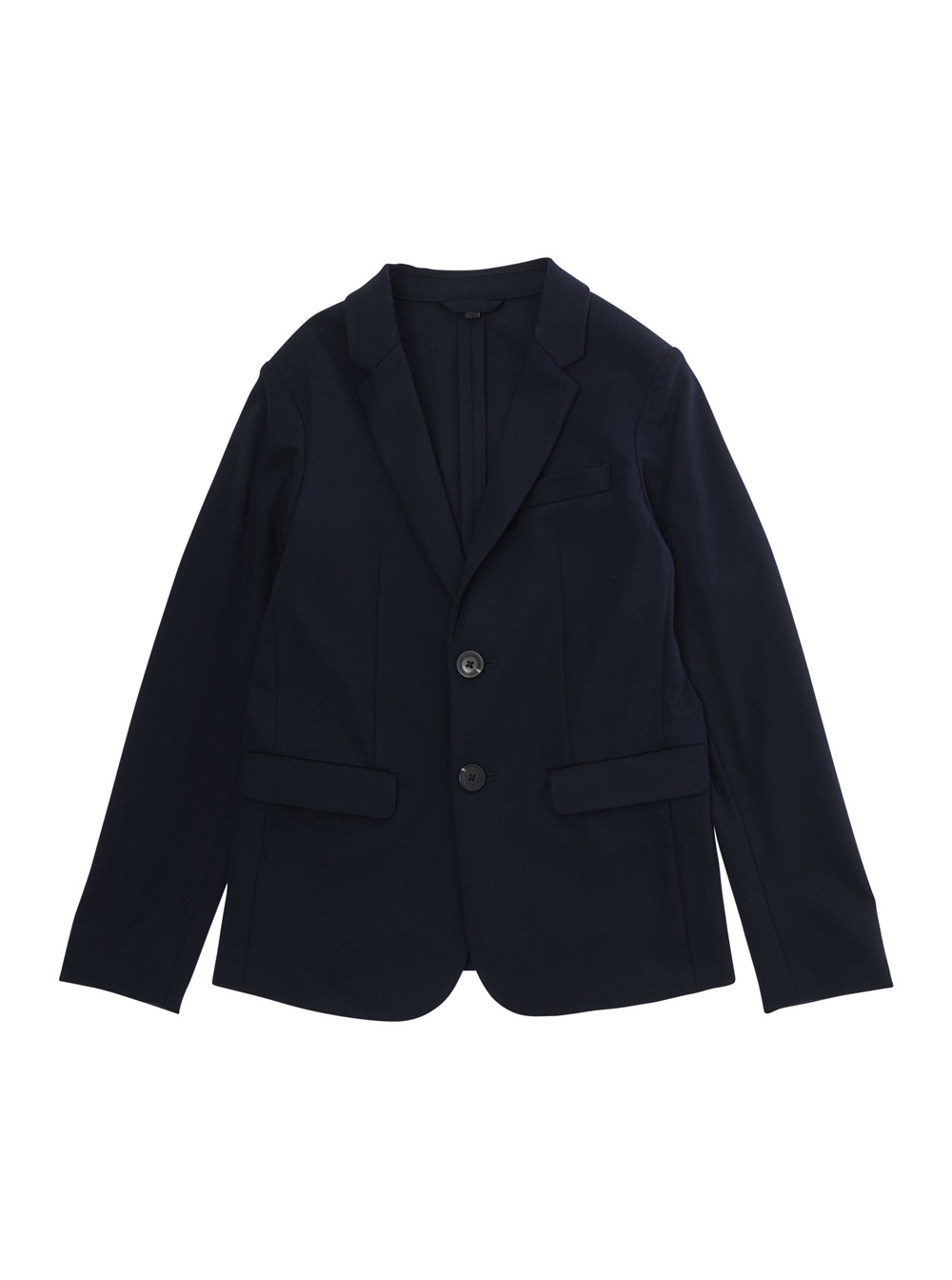 Emporio Armani Kids Blu Jacket With Notched Revers And Front Pockets In Black Viscose Blend For Kids Polyamide Elastane Blazers - Kids