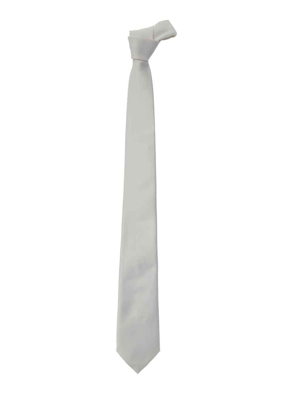 Emporio Armani Men's White Silk Tie With Rear Closure Man Papillon And Ties