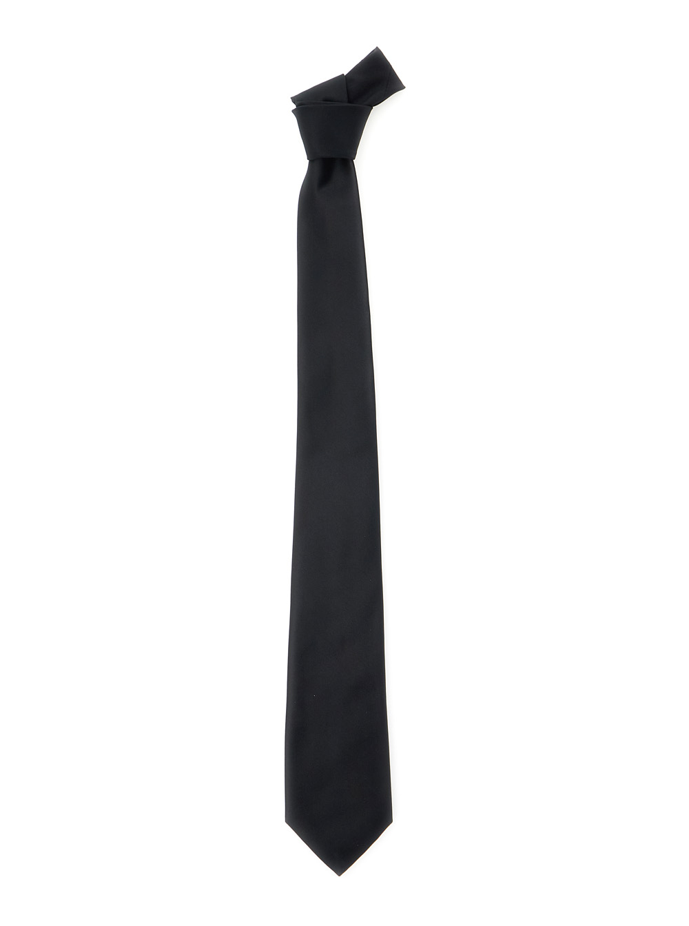 Emporio Armani Men's Black Silk Tie With Back Closure For Papillon And Ties