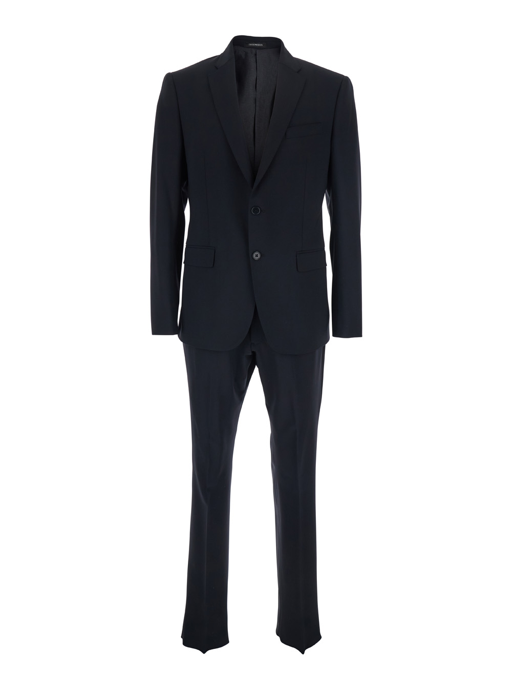 Emporio Armani Men's Blu Single-Breasted Slim Suit With Notched Revers In E For Virgin Wool Suits