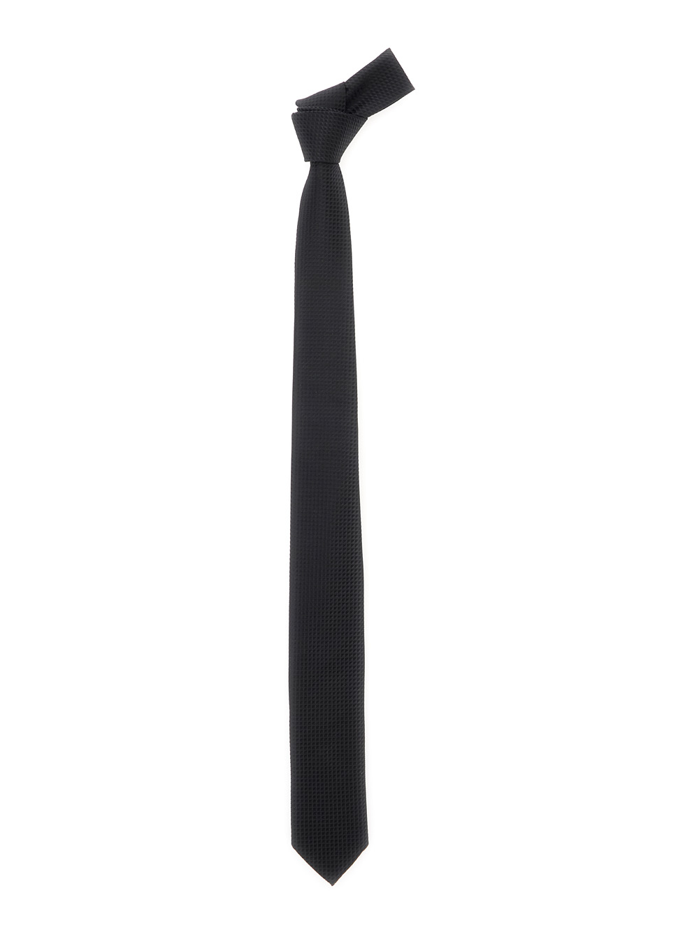 Emporio Armani Men's Black Classic Tie With All-Over Check Motif In Silk For Papillon And Ties