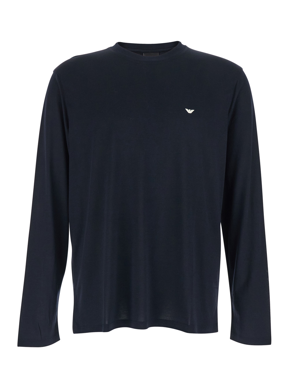 Emporio Armani Men's Blu E T-Shirt With Logo Embroidery On The Front In Cotton Blend For Lyocell Tshirts And Polo Shirts