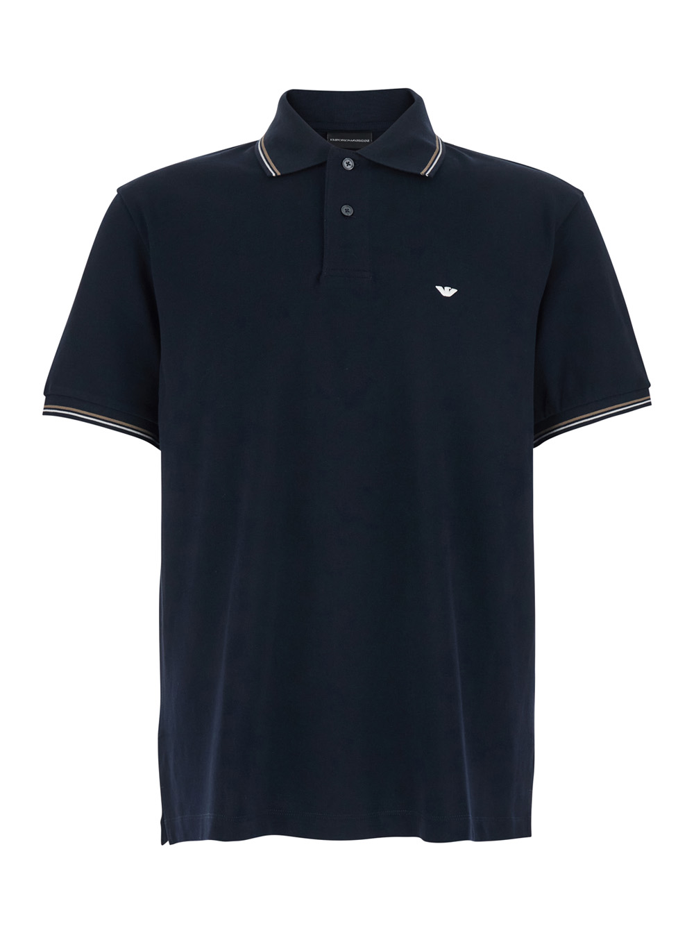 Emporio Armani Men's Blu E Polo With Classic Two-Tone Collar And Logo Embroidery On The Front In Cotton For Tshirts Shirts