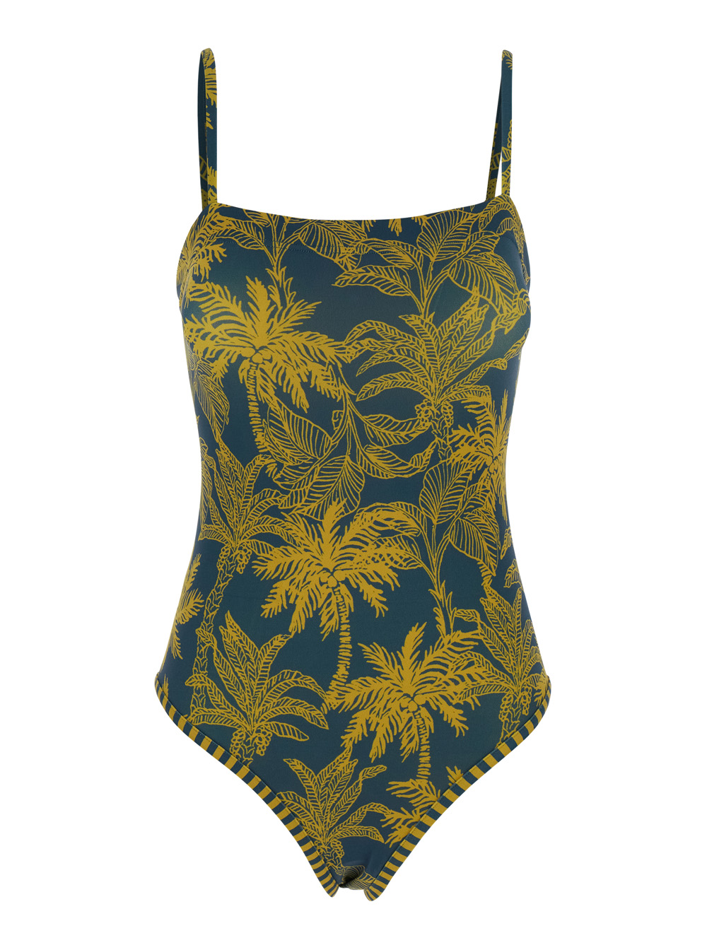 Eres Women's Blu One-Piece Swimsuit Voyage E With Tropical Design Tech Fabric For Polyamide Elastane Beachwear