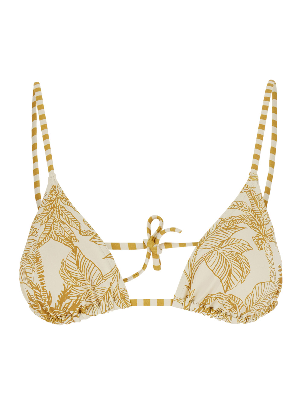 Eres Women's Yellow Voyage Bikini Top With Thin Straps And All-Over Floral Print In Tech Fabric For Polyamide Elastane Beachwear