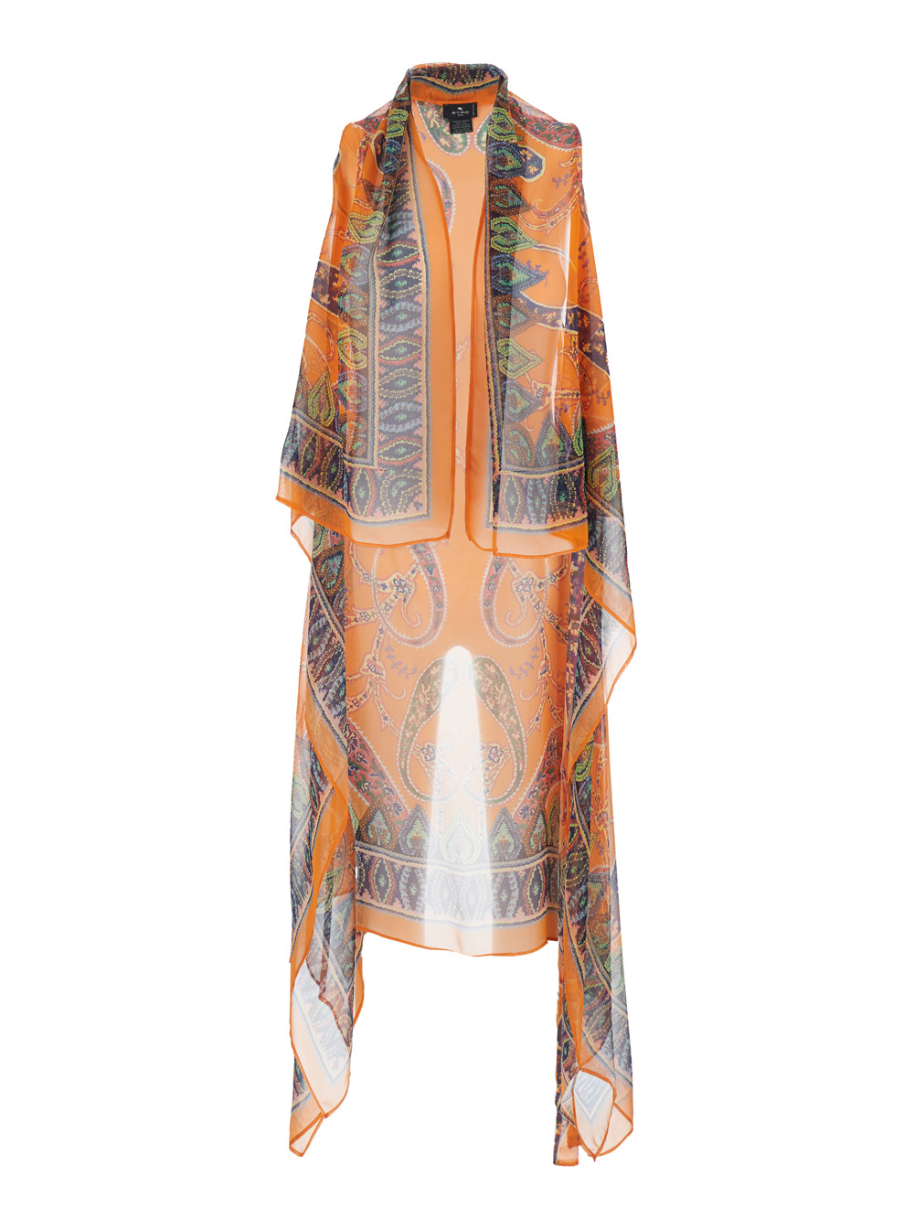 ETRO Etro Printed Gilet with Orange Silk Details for Men Scarfs And Foulards - Women　エトロ プリント ジレ オレンジ シルク ディテール メンズ スカーフとスカーフ