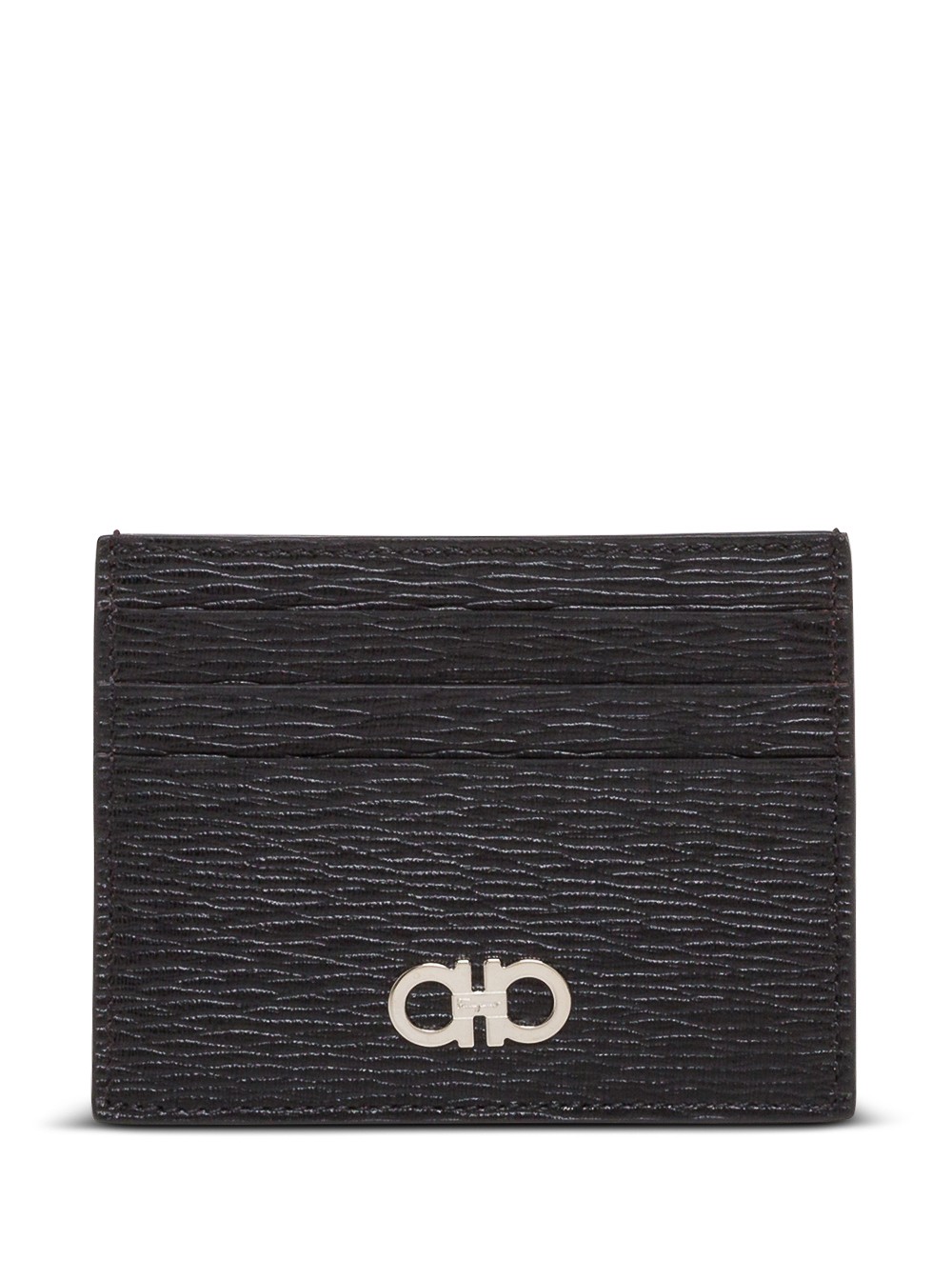 Ferragamo Men's Black Revival Cardholder With Gancini Buckle On The Front In Leather Man Calf Products