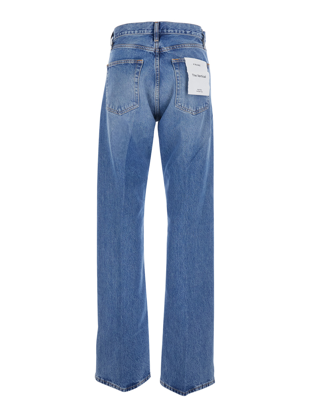 Frame Women's Blu Jeans The Vertical With Five-Pocket Design In E Denim For Cotton