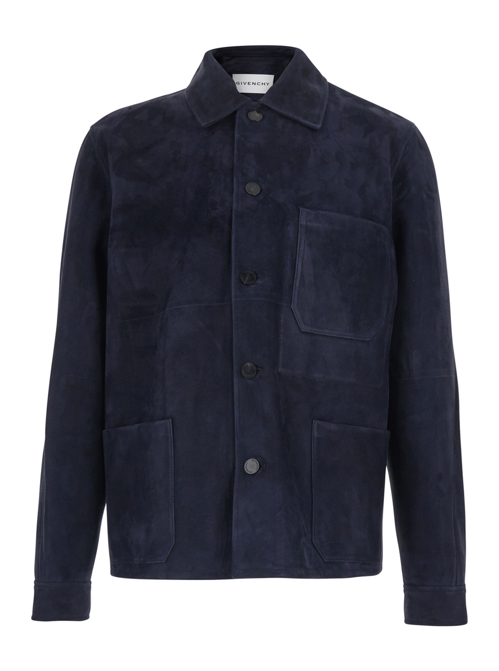 Givenchy Men's Blu E Jacket With Classic Collar And Suede Front Pockets For Sheep Outerwear