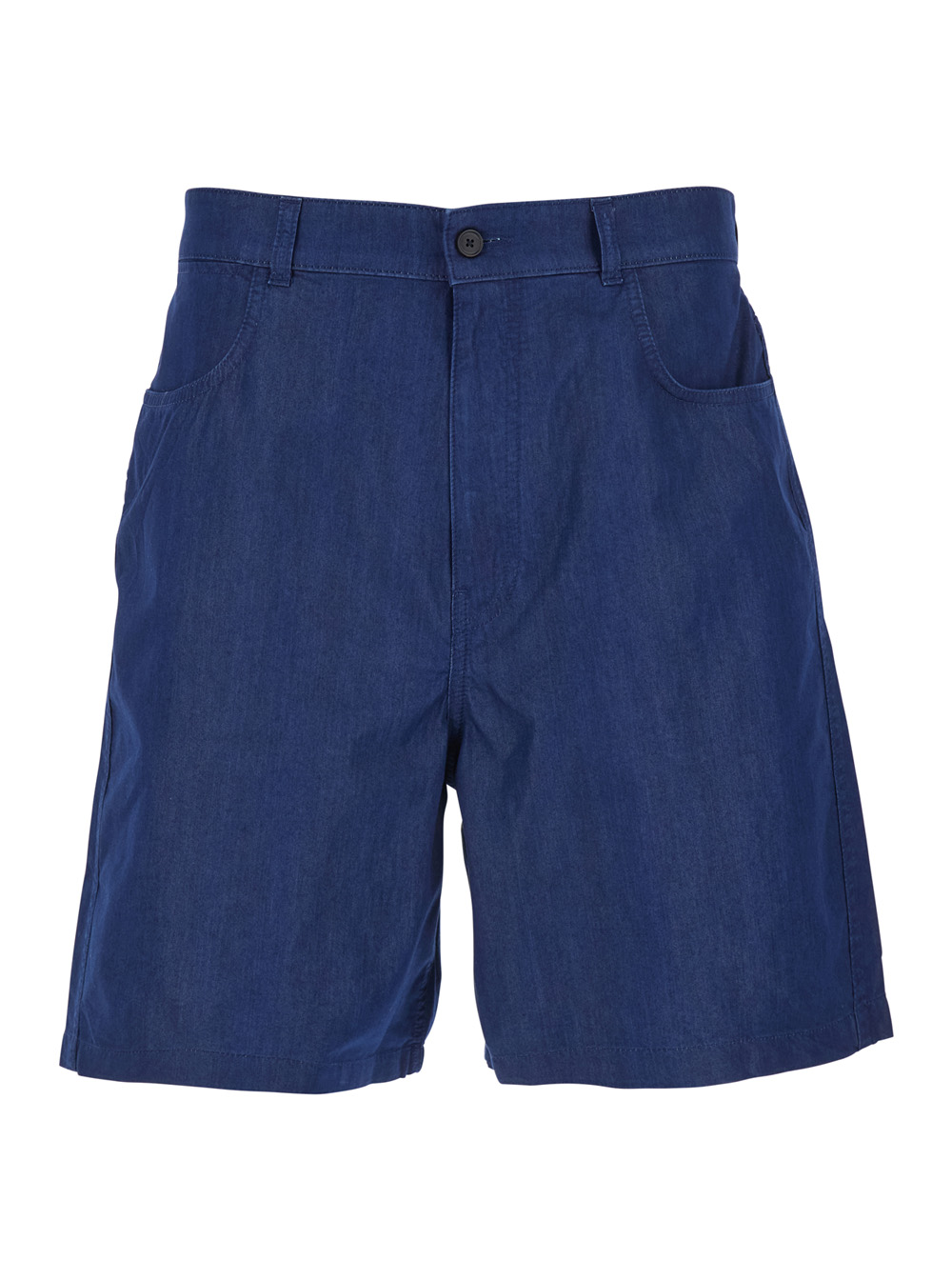 Givenchy Men's Blu E Bermuda Shorts With Logo Print On The Back In Cotton Blend For Polyamide And