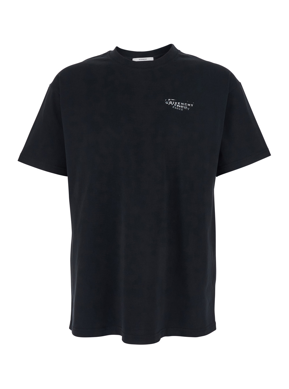 Givenchy Men's Black T-Shirt With Logo On The Front And Back In Cotton For Tshirts Polo Shirts