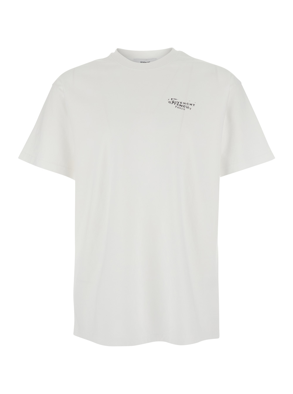 Givenchy Men's White T-Shirt With Logo On Front And Back In Cotton For Tshirts Polo Shirts