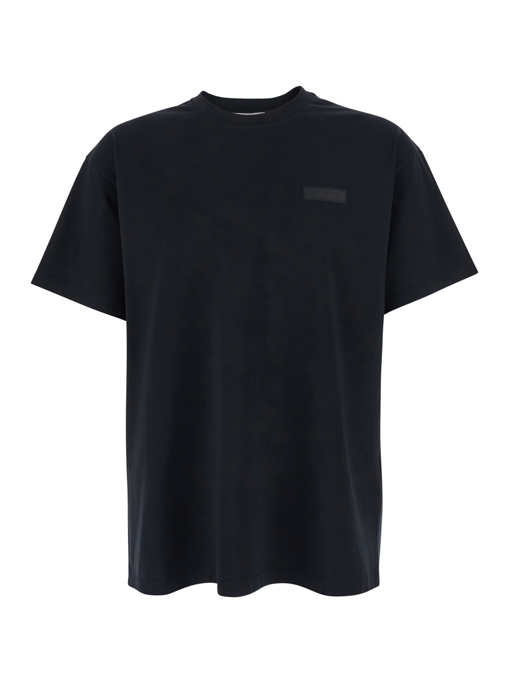 Givenchy Men's Black T-Shirt With Logo Patch On The Front In Cotton For Tshirts And Polo Shirts