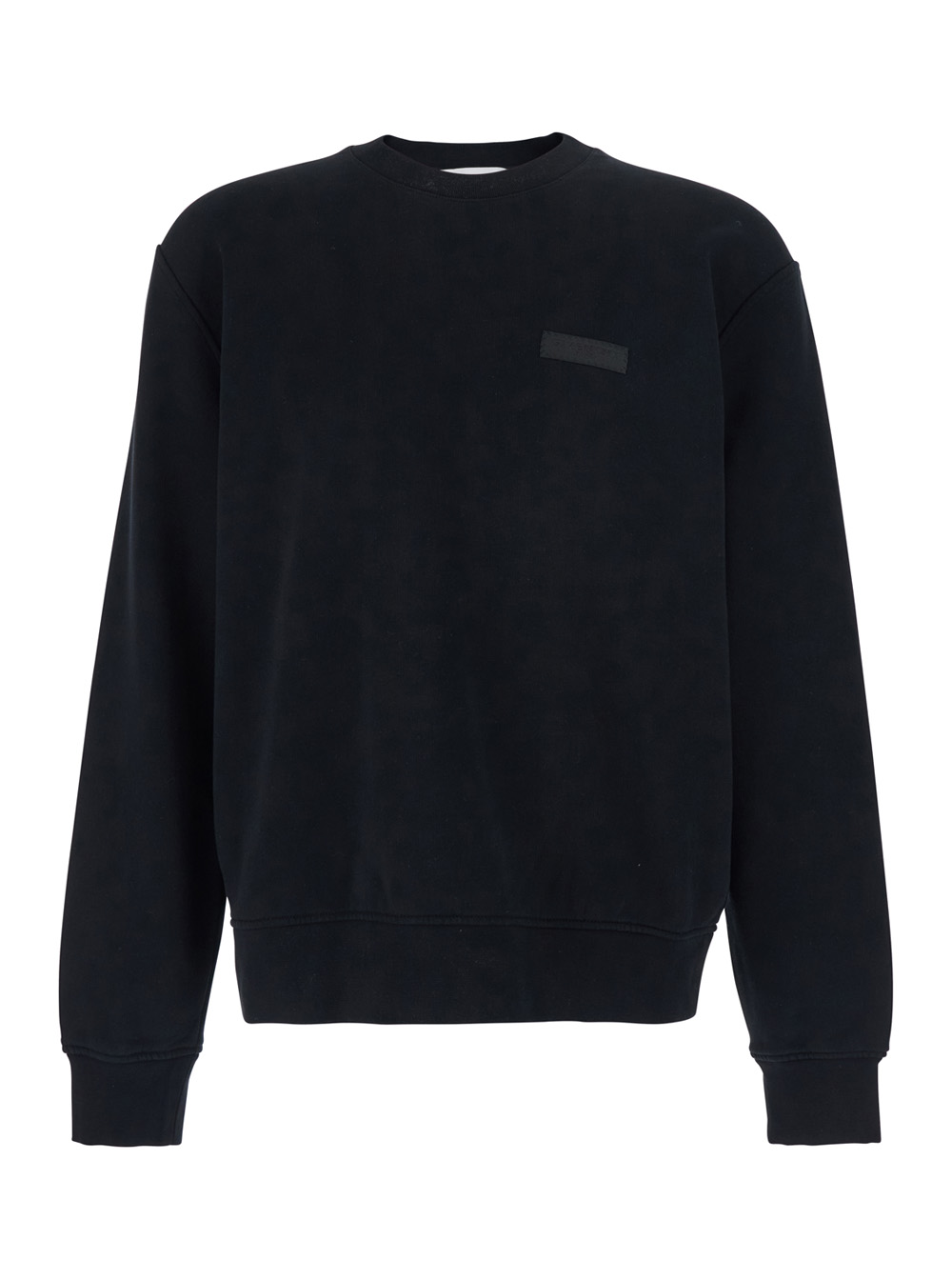 Givenchy Men's Black Crewneck Sweatshirt With Logo Patch On The Front In Cotton For Sweatshirts