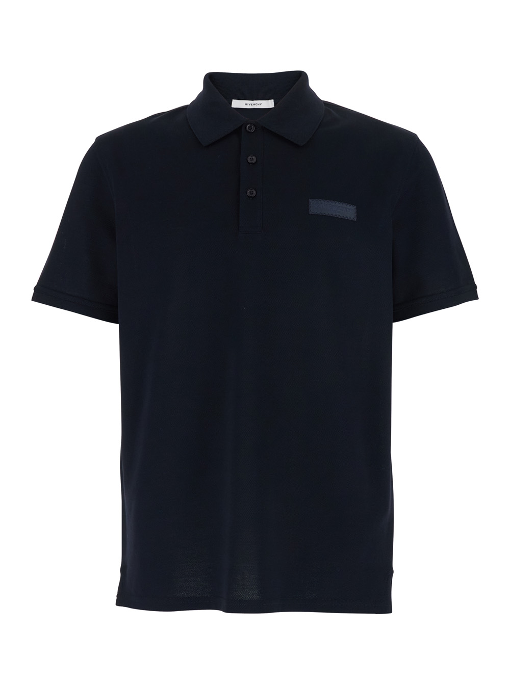 Givenchy Men's Blu E Polo With Classic Collar And Logo Patch On Front In Cotton For Tshirts Shirts