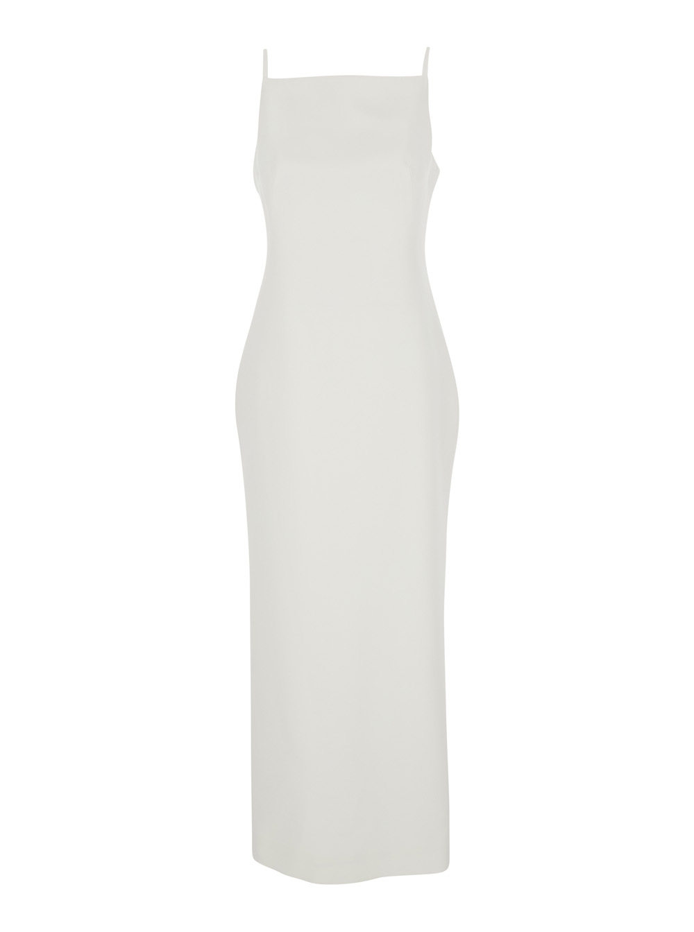 Givenchy Women's White Long Ivory Dress With Square Neckline And Single Vent At The Back In Viscose Blend For Acetate