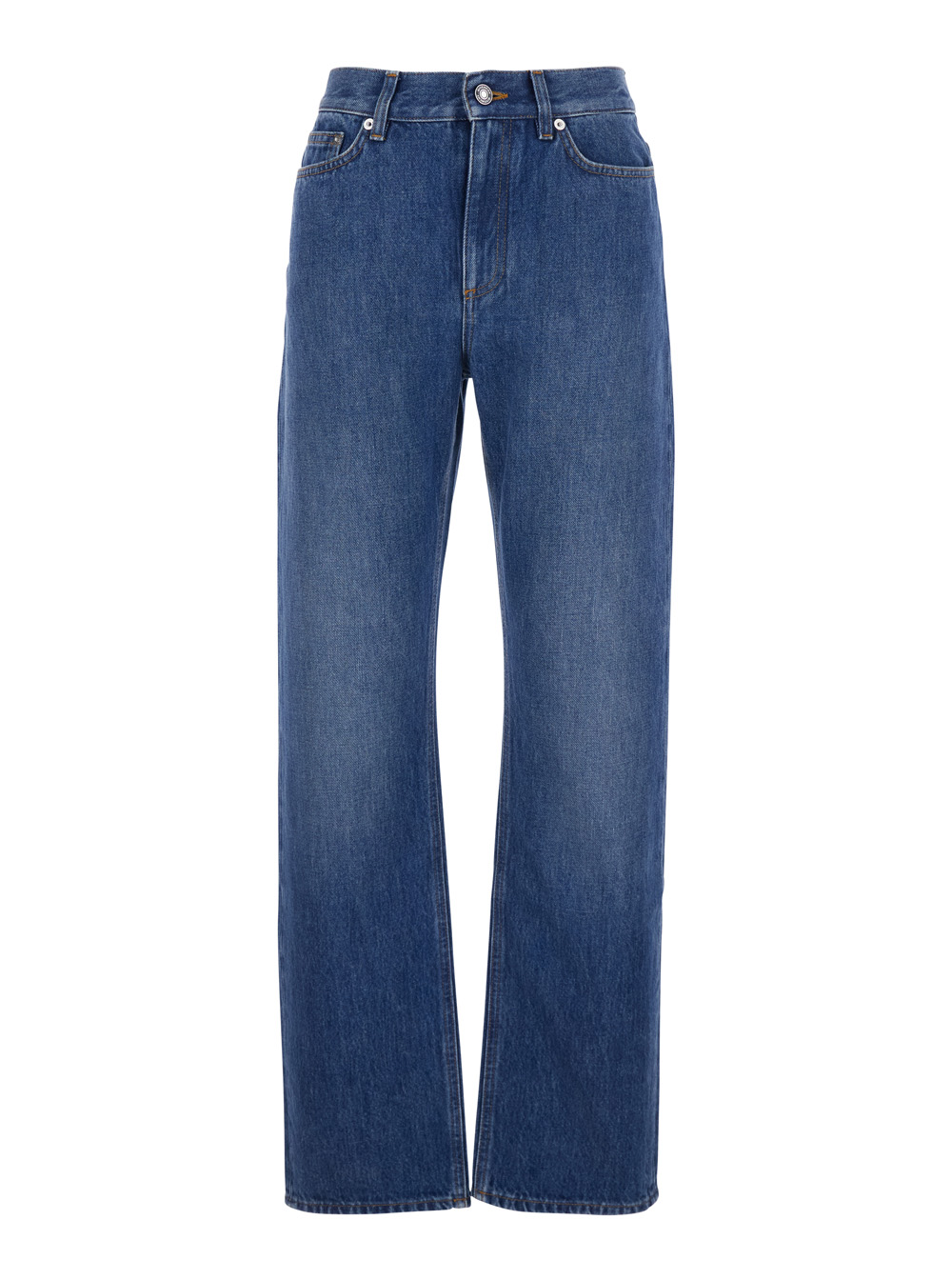 Givenchy Women's Blu E Five-Pocket Jeans With Belt Loops And Logo Patch On The Back In Denim For Cotton