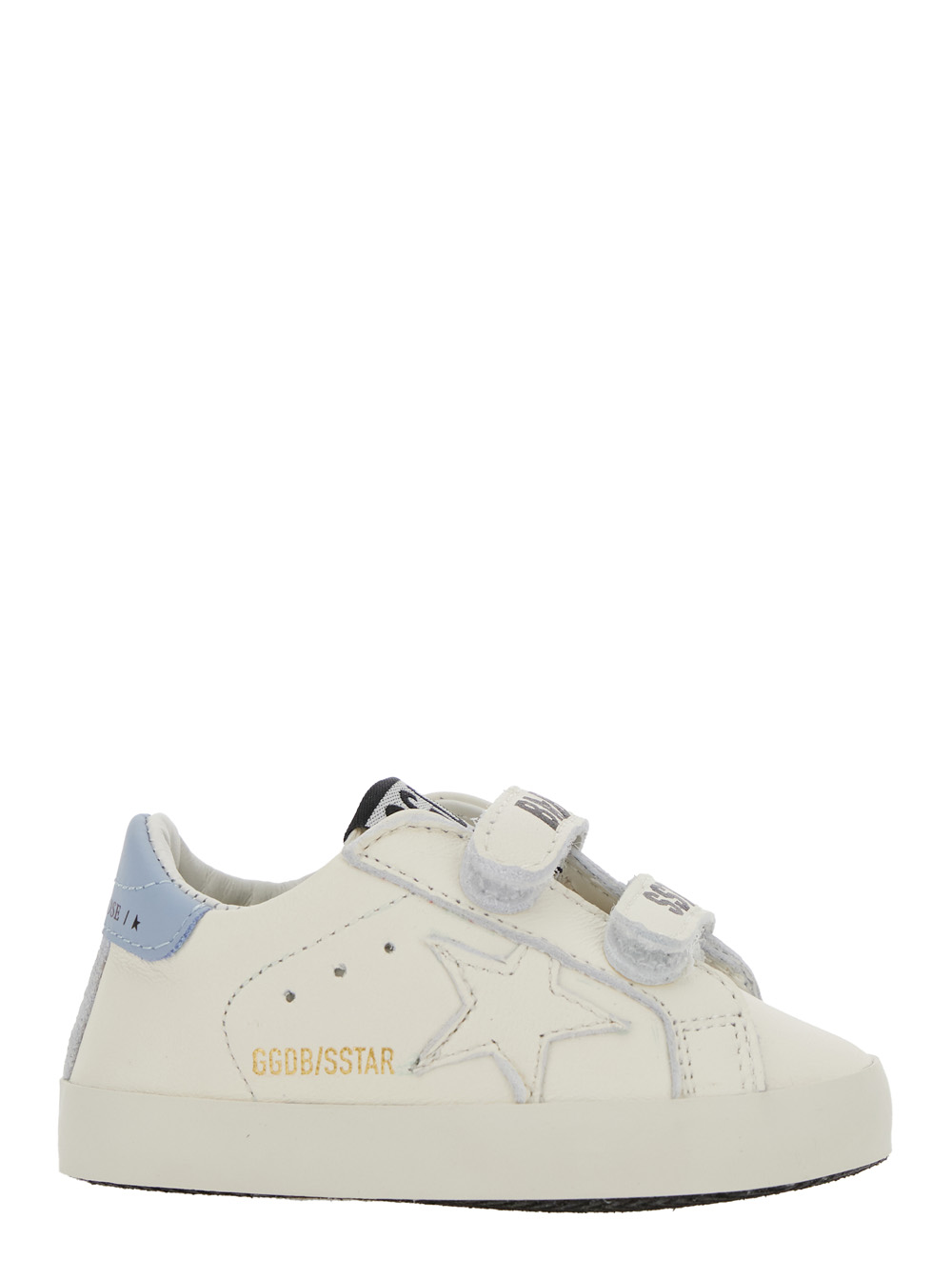 Golden Goose Kids Unisex White Sneaker With Star Patch On The Side And Logo Tongue In Leather Baby Ovine Cow - Kids
