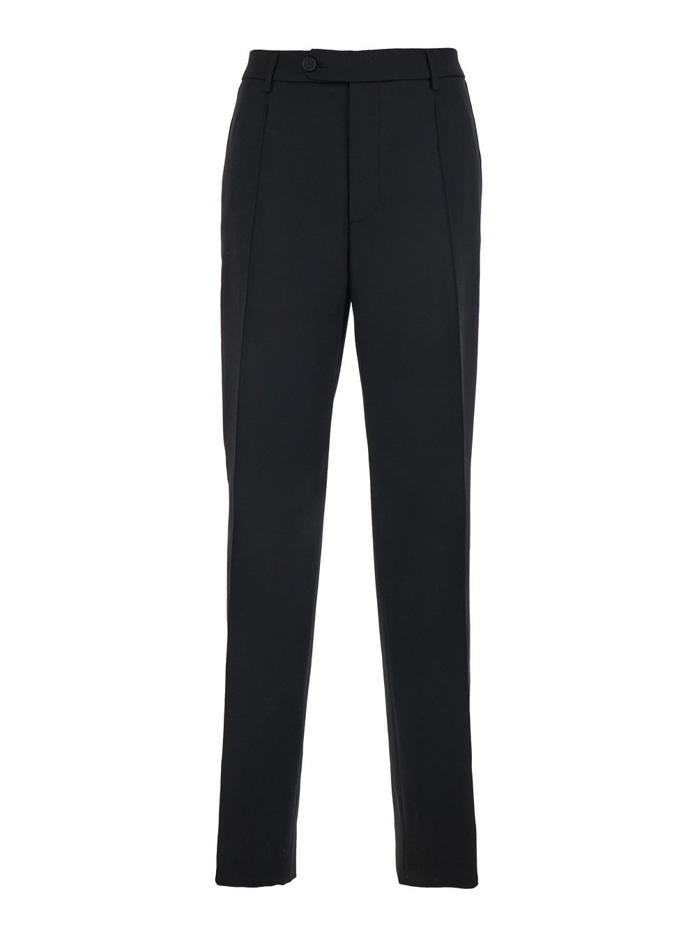 Golden Goose Men's Black Wool And Satin Trousers With Button Closure Star Logo Detail On The Back For Virgin