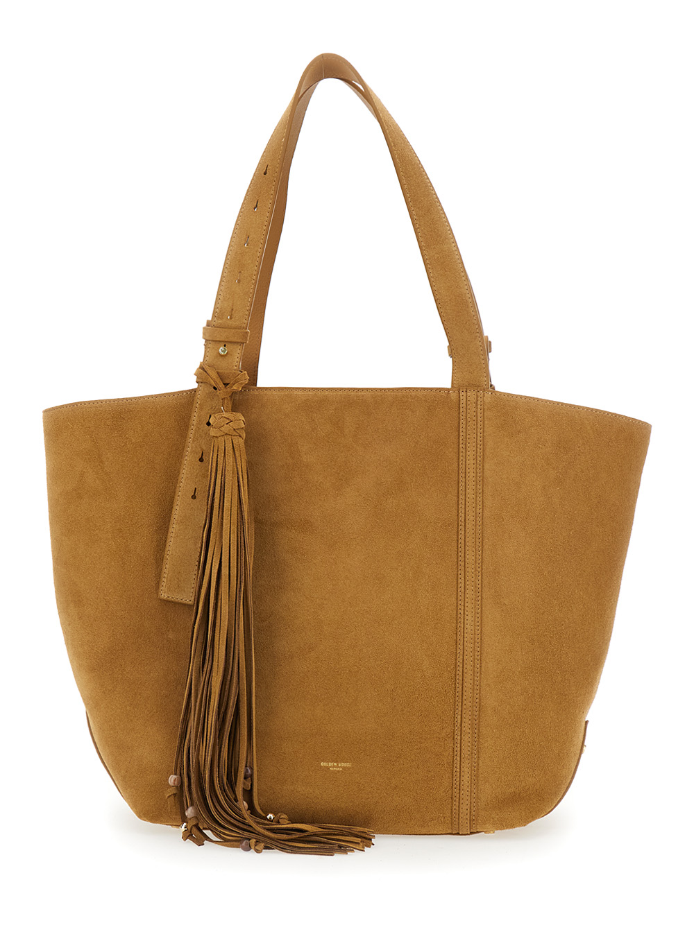 Golden Goose SHOPPING 24.7 EW REGULAR SUEDE BODY ANTIQUE BRASS METAL DETAILS Brown Leather Tote Bag with for Women Cow – Women