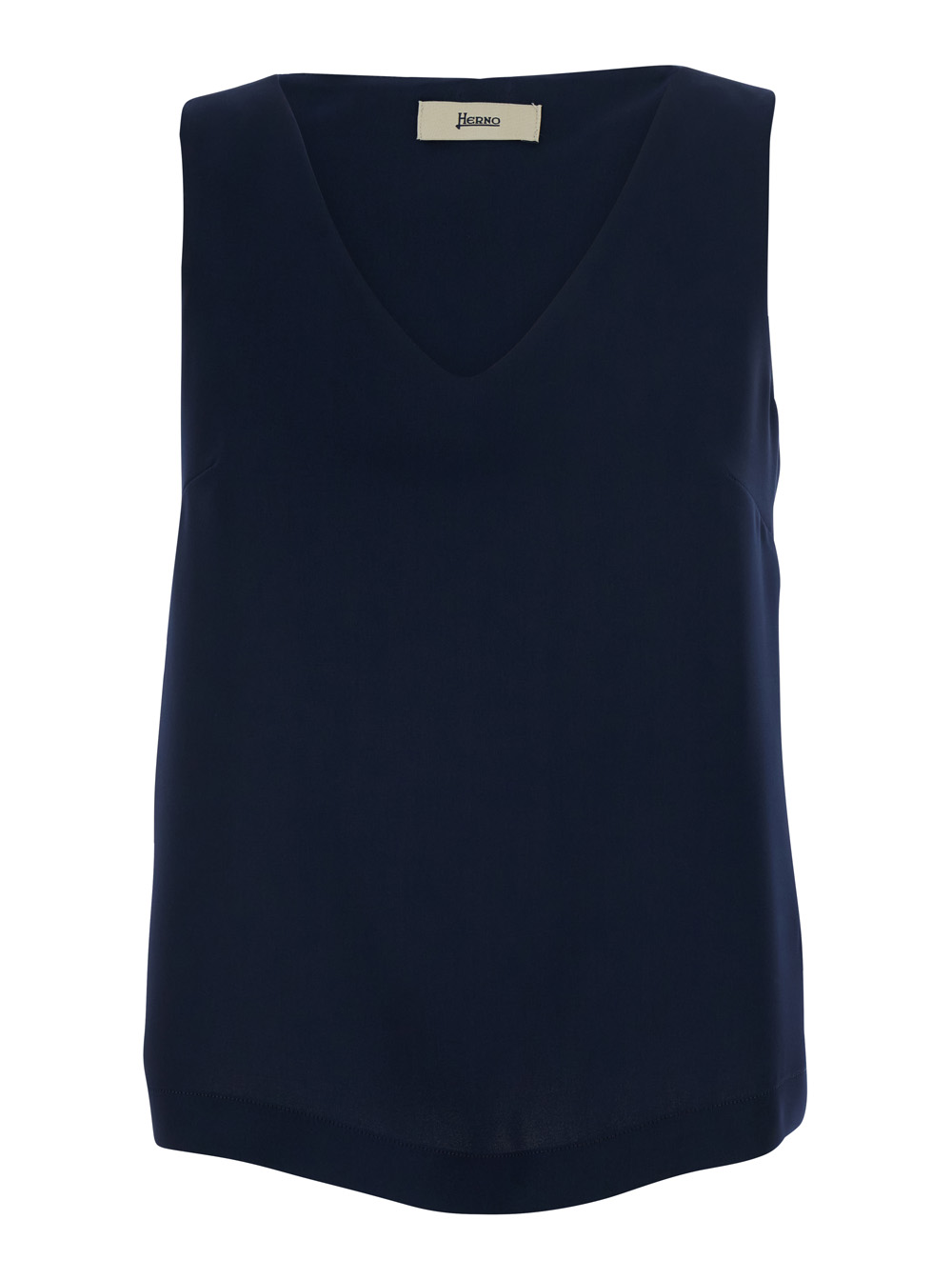 HERNO Herno CADY TOP Blue with V-Neck and Short Sleeves in Polyester for Women Blu Tops - Women　Herno CADY TOP ブルー V ネック、ポリエステ