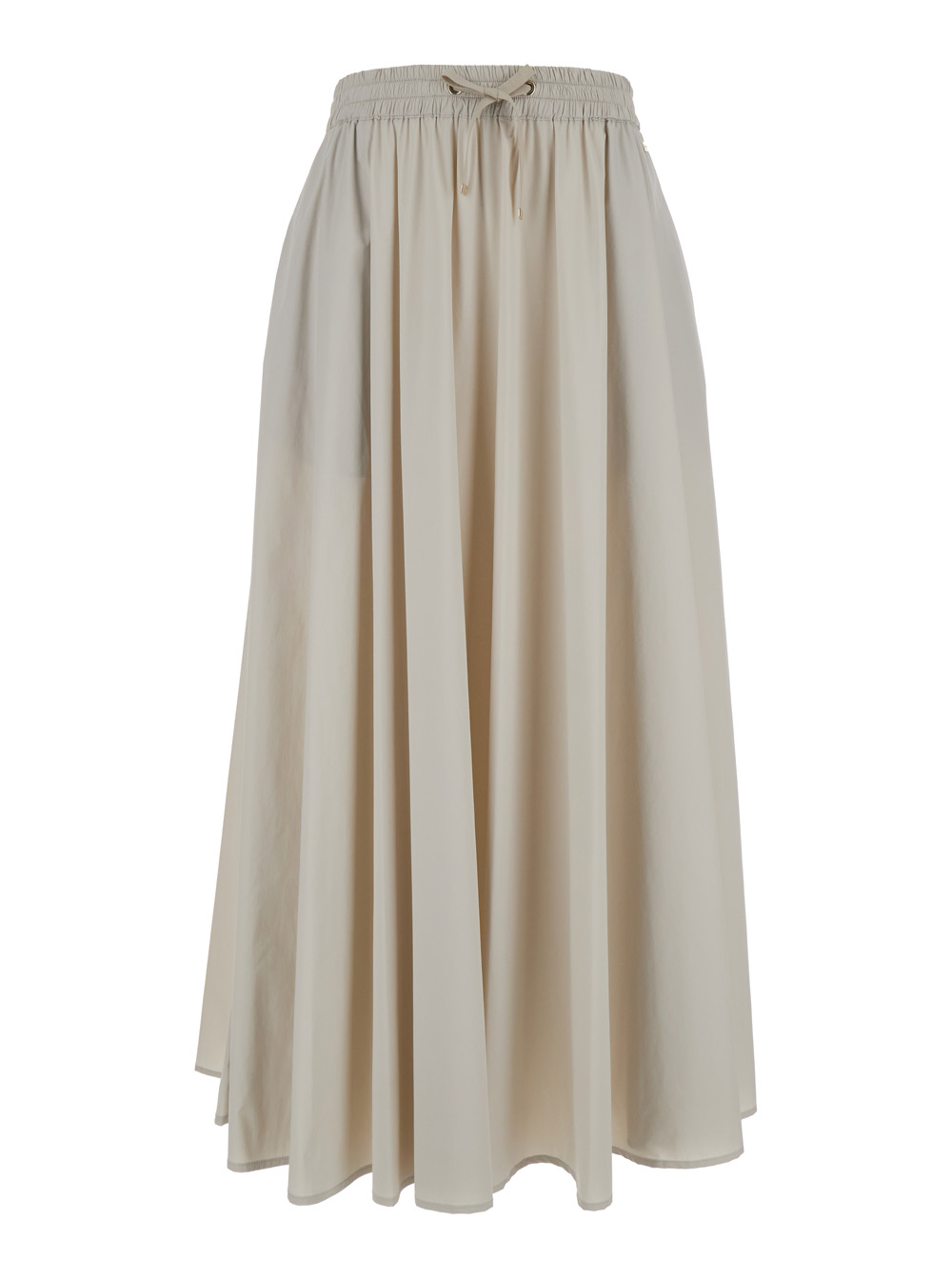 Herno Women's Beige Long Skirt With Drawstring In Stretch Polyamide Elastane