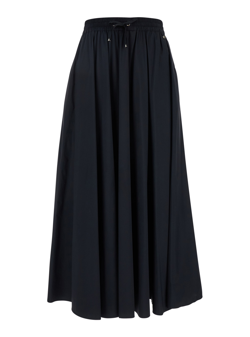 Herno Women's Black Stretch Tech Fabric Skirt With Drawstring For Polyamide Elastane