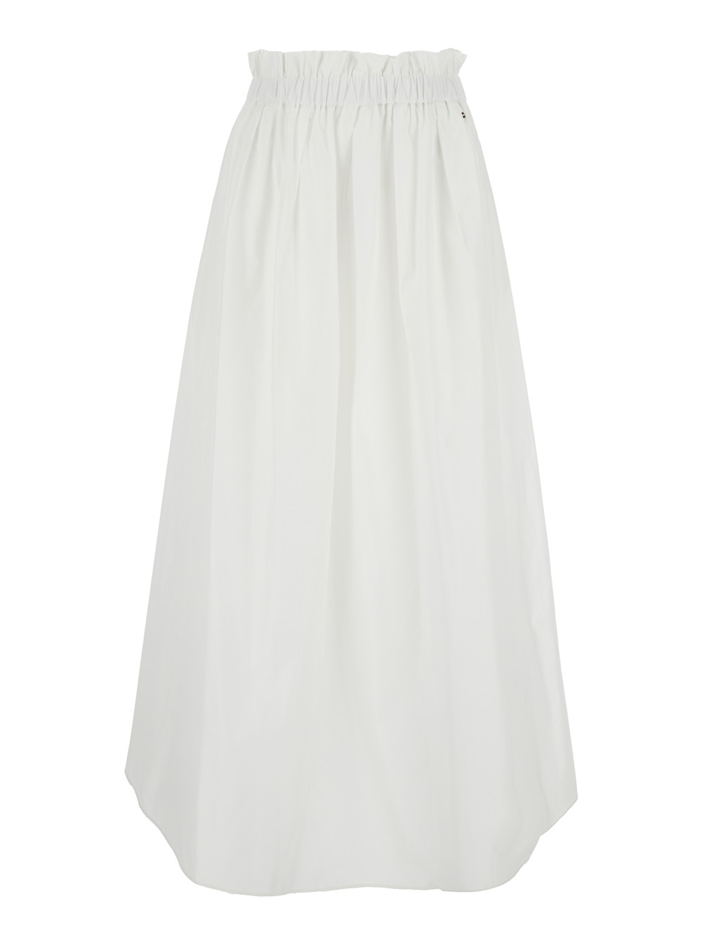 Herno Women's White Tech Fabric Skirt With Elastic Waist And Logo Plate For Polyester