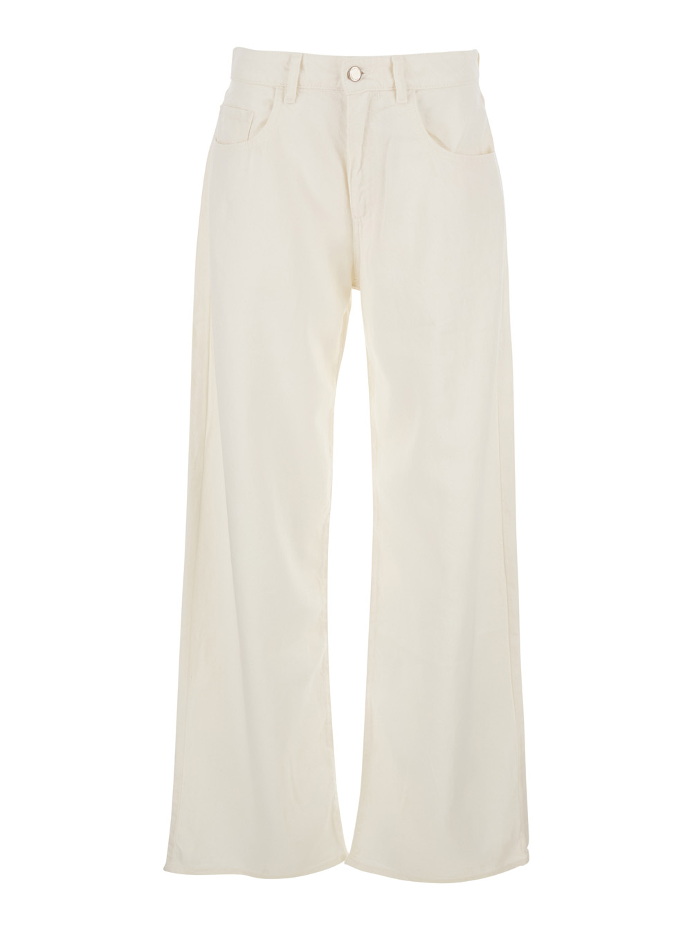 Icon Denim Women's White Jeans With Five-Pocket Design And Logo Patch On The Rear In Denim For Womemn Lyocell Cotton