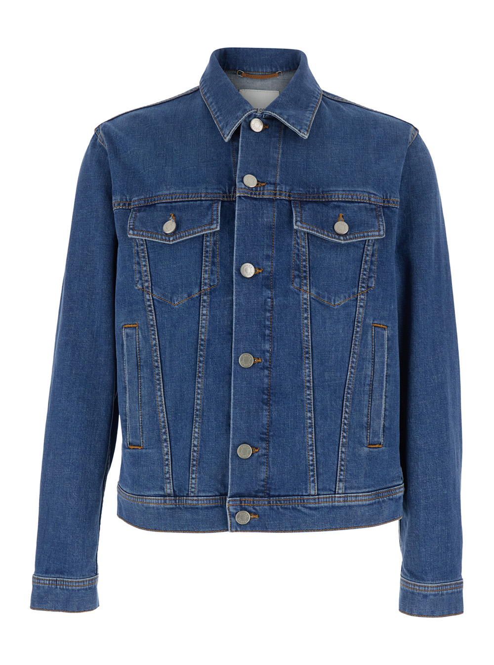 Jacob Cohen Men's Blu E Jacket With Classic Collar And Logo Patch On The Rear In Denim Man Cotton Elastane Outerwear