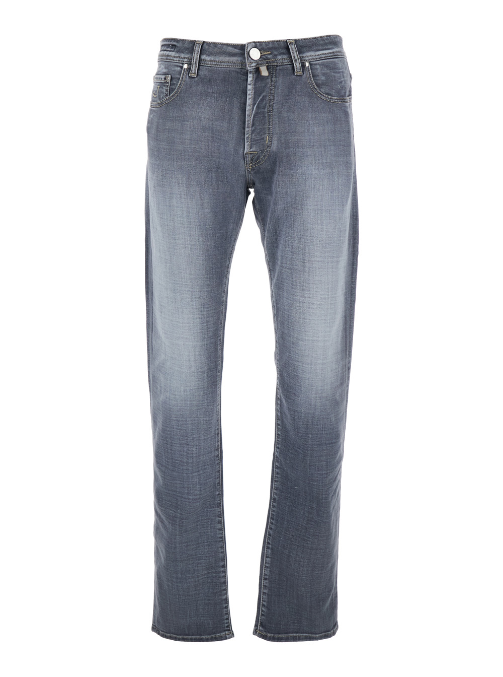 Jacob Cohen Men's Grey Jeans Bard With Belt Loops And Logo Patch On The Back In Faded Black Denim For Cotton Emerald Elastane