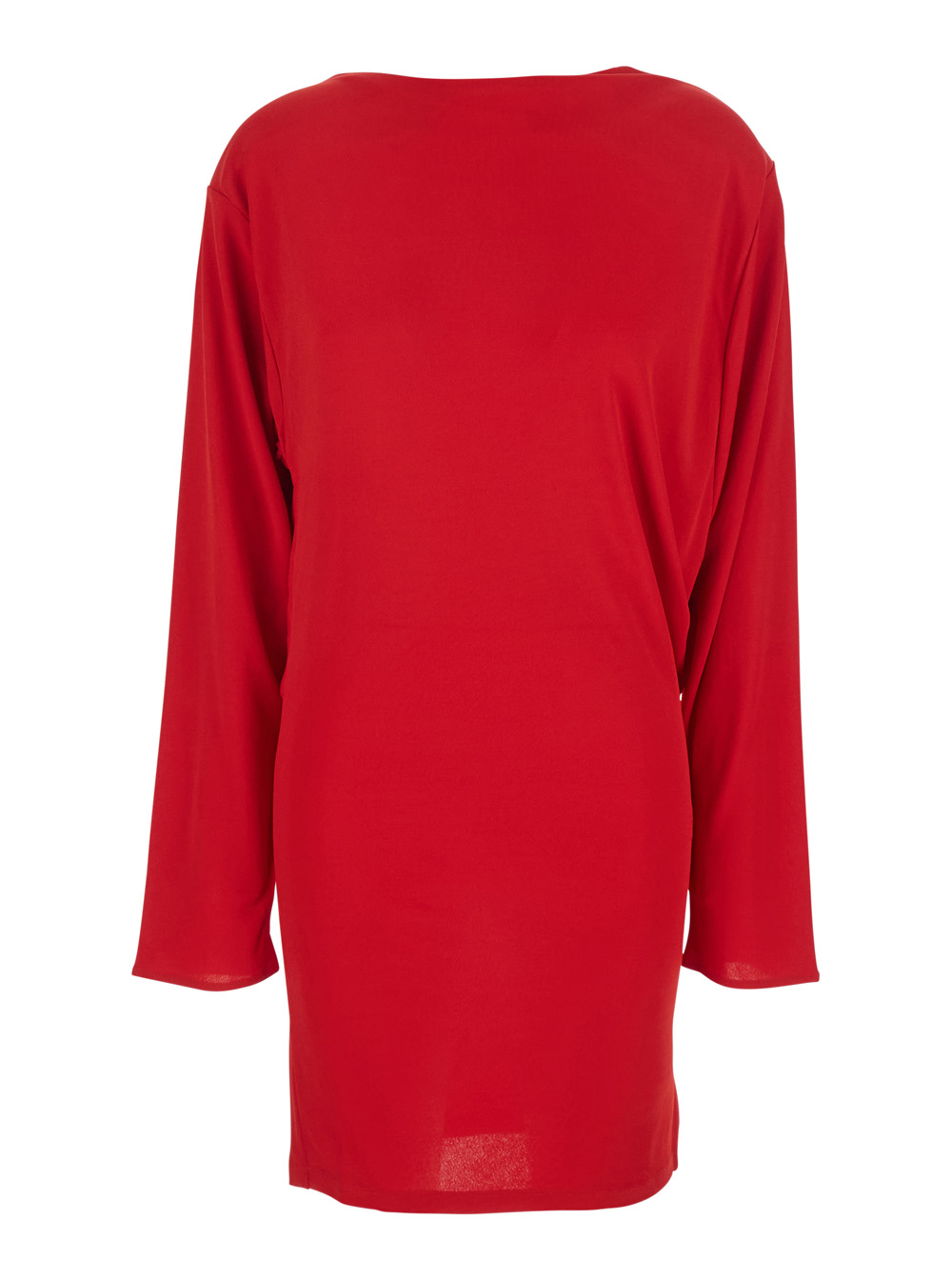 Jacquemus Women's Red Mistral Dress With Boat Neckline And Long Sleeves In Viscose Polyamide
