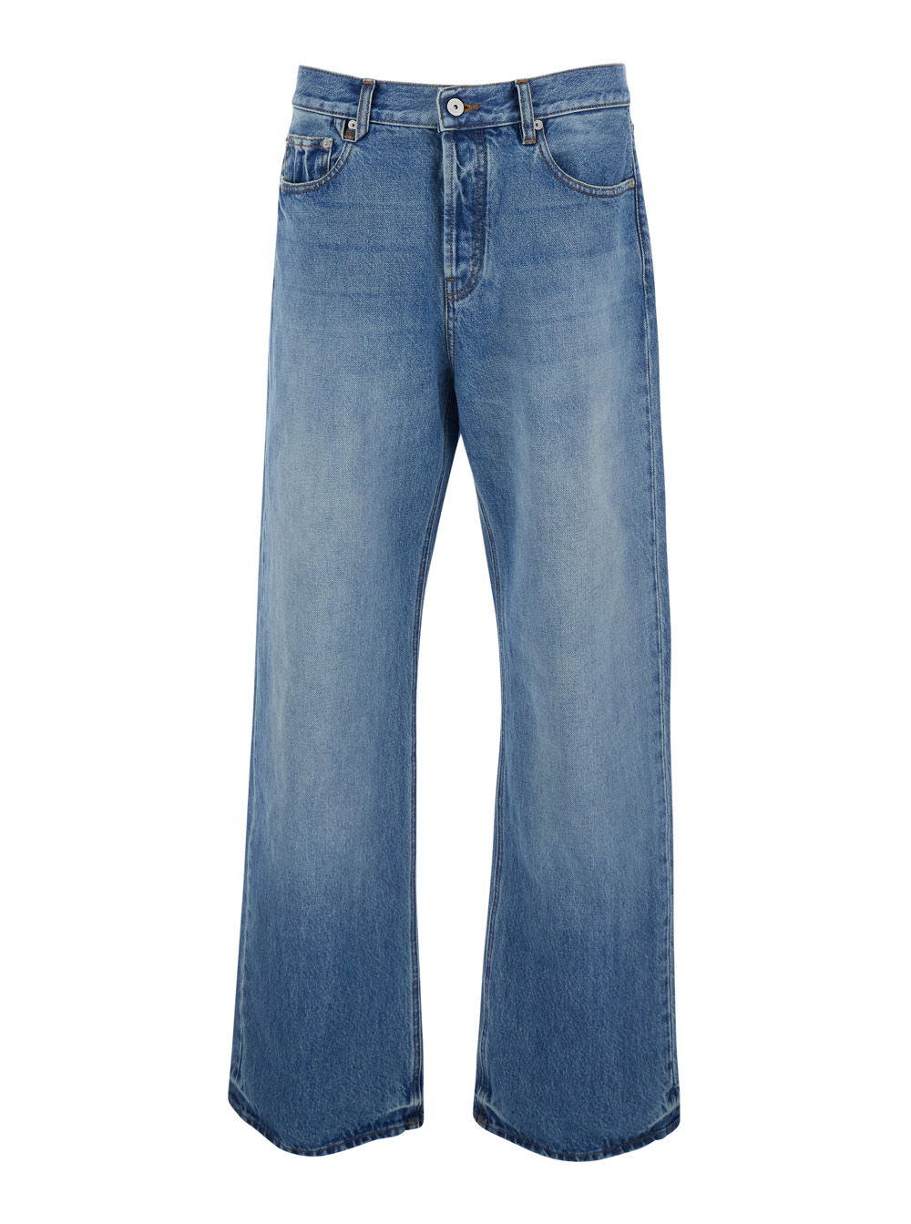 JACQUEMUS Jacquemus Le De-Nimes Droit Blue Jeans with Logo Embroidery on the Pocket in Denim for Men Blu Cotton - Men　Jacquemus Le