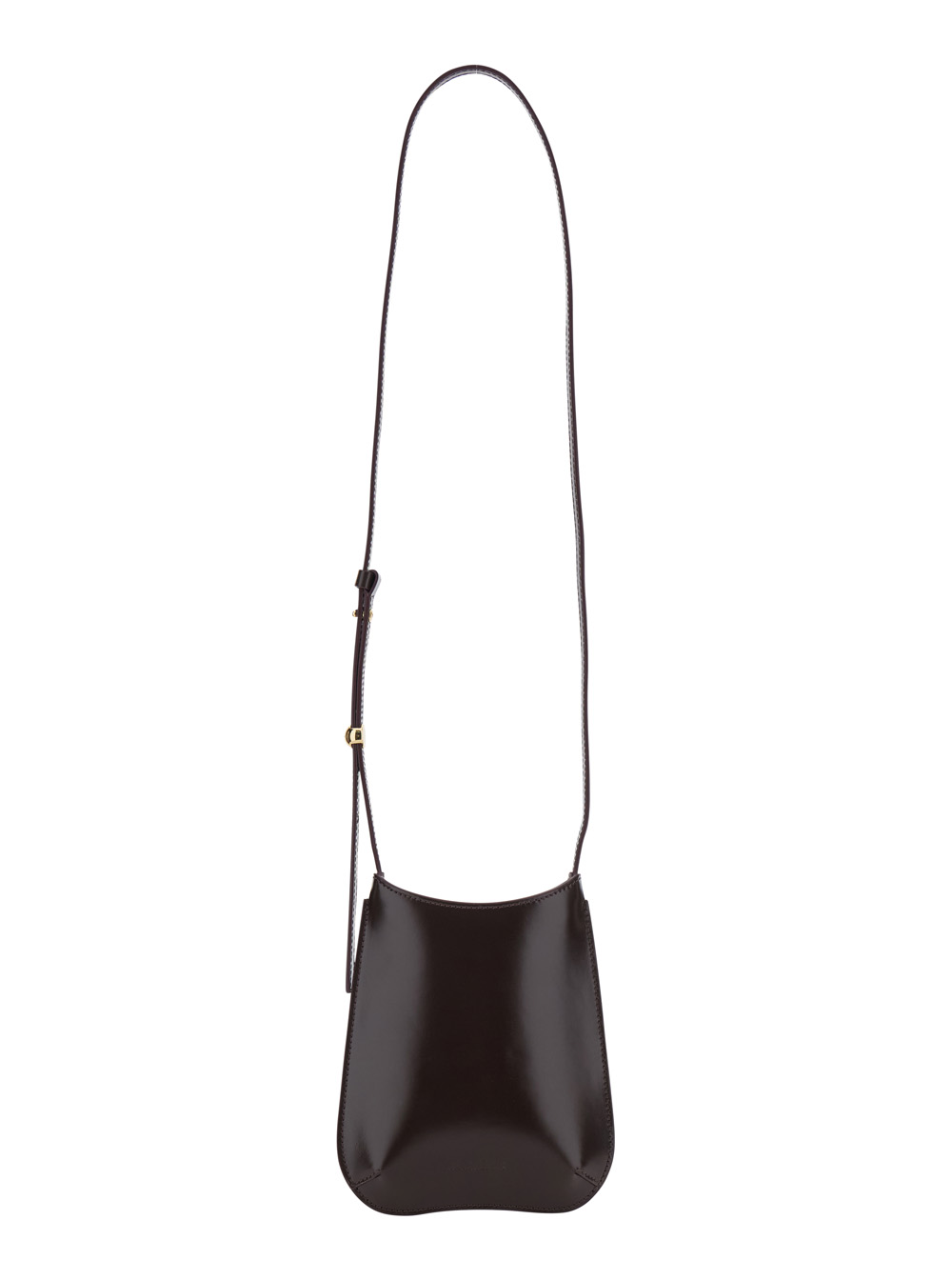 JACQUEMUS Jacquemus Le Bisou Phone Pouch Bordeaux Crossbody bag with Adjustable Strap and Logo on Front in Leather Man Calf - Men　