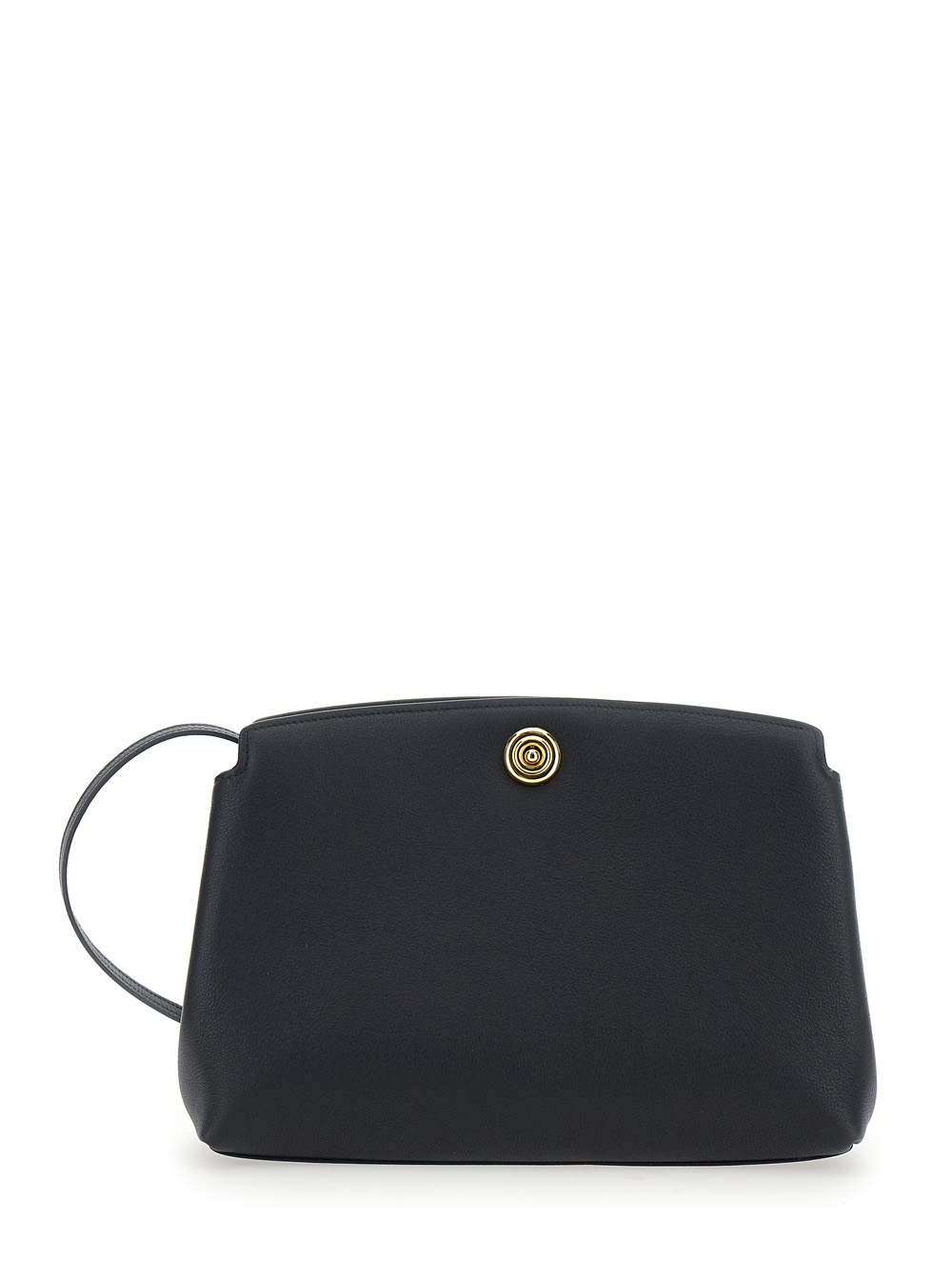 Liffner PUSHLOCK POUCH Leather Clutch Bag with Clasp Closure for Women Black Calf Clutches And Pochettes – Women