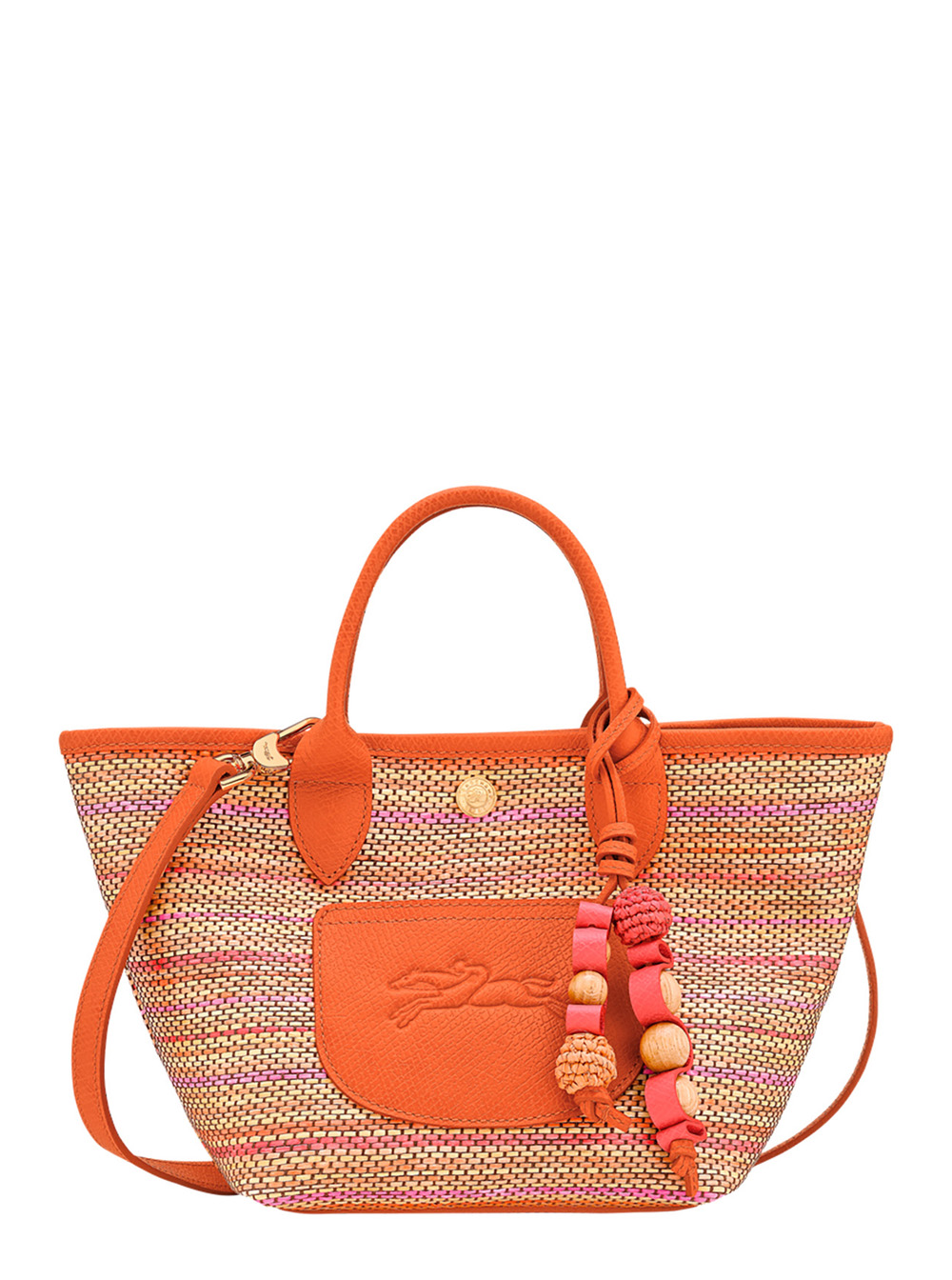 Longchamp Women's Multicolor Shoulder Bag Le Panier Pliage Rainbow With Adjustable And Removable Strap Logo On The Front In Canvas For Crossbody
