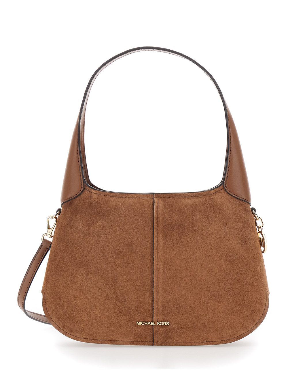 Michael Michael Kors Women's Brown Shoulder Bag Alice With Removable Strap And Logo Lettering On The Front In Suede For Cow Leather