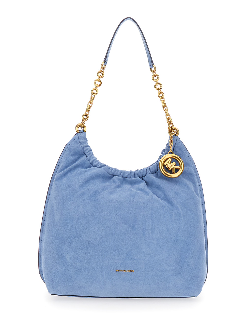Michael Michael Kors Women's Light Blue Shoulder Bag Lg Cinch Conv Shldr Blue With Leather Details Light Calf