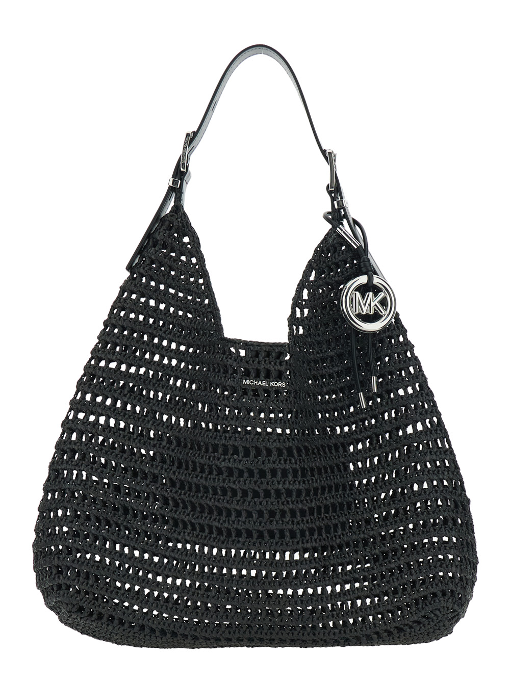 Michael Michael Kors Large Shoulder Bag with Top Handle in Black Raffia Weave for Women Polypropylene – Women