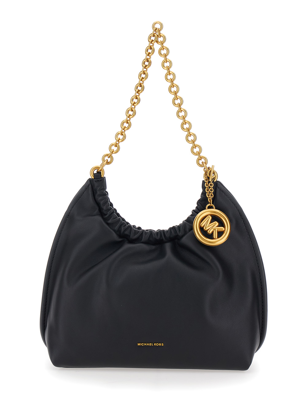 Michael Michael Kors Women's Black Leather Sm Cinch Conv Shldr Shoulder Bag Cow Crossbody