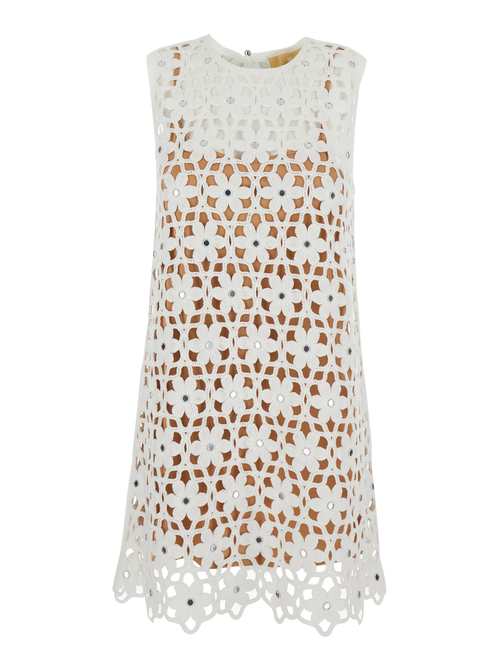 Michael Michael Kors Women's White Faux Crochet Mini Dress Elegant Design Polyester