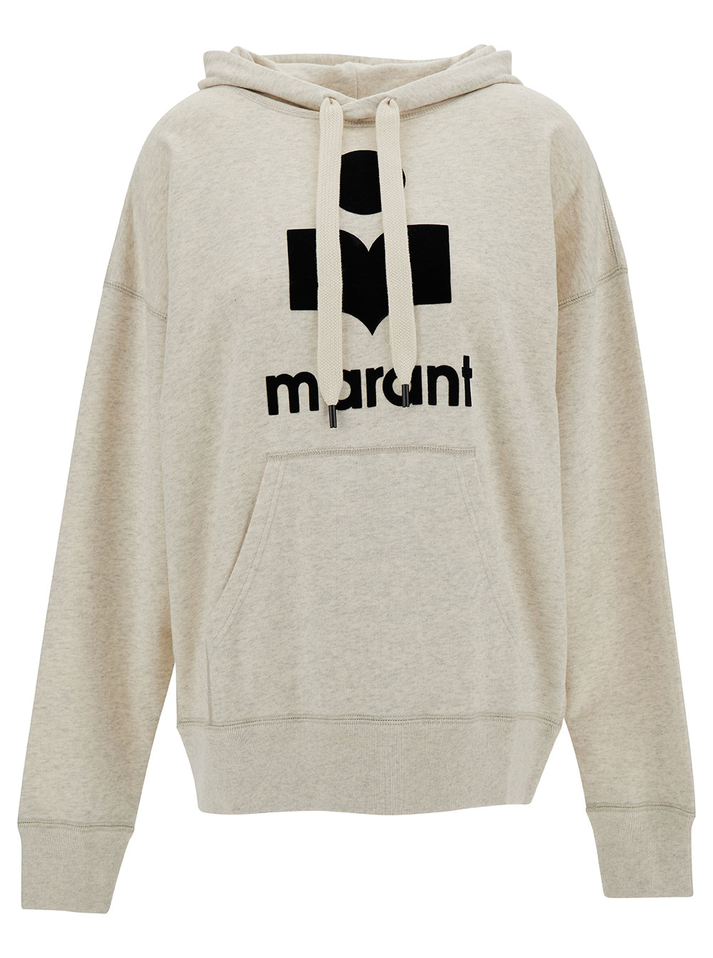 Isabel Marant Etoile Women's White Hooded Sweatshirt With Tone-On-Tone Logo Print In Cotton Blend Polyester Sweatshirts